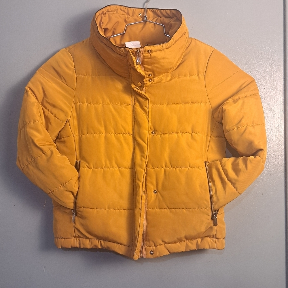 PULL & BEAR Women’s Padded Jacket - EUR Size M - Mustard Yellow - Preowned